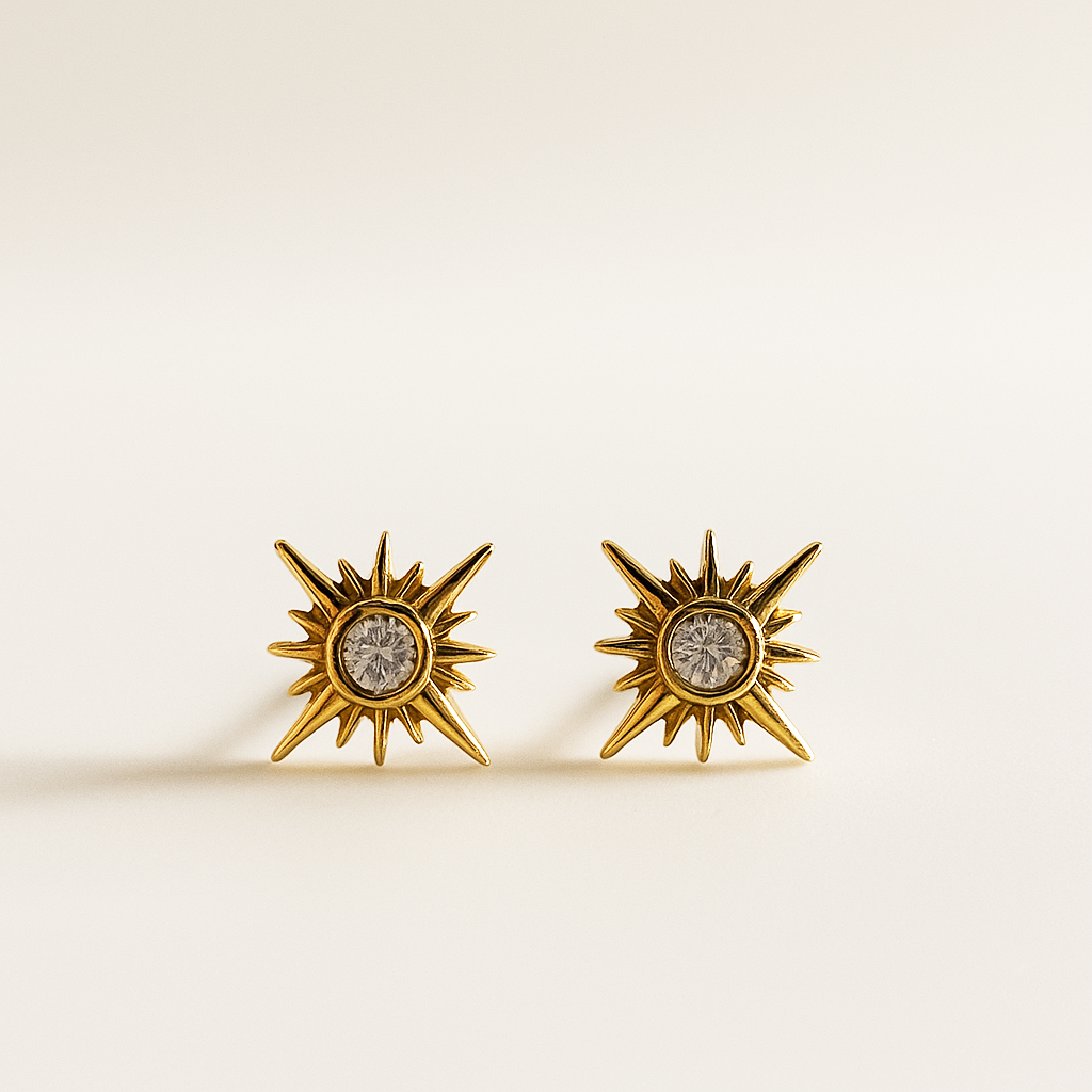 AURA – Solid Gold Stud Earrings