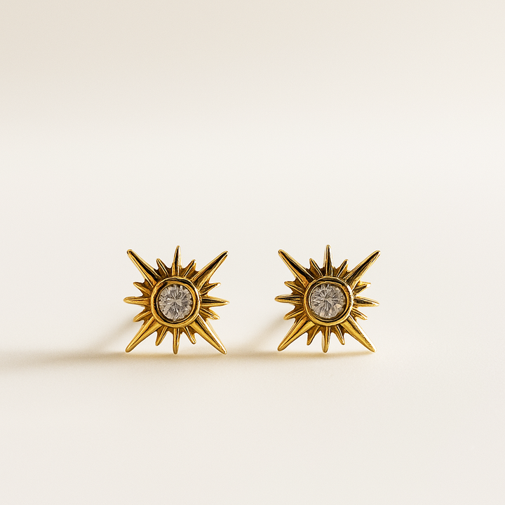 AURA – Solid Gold Stud Earrings