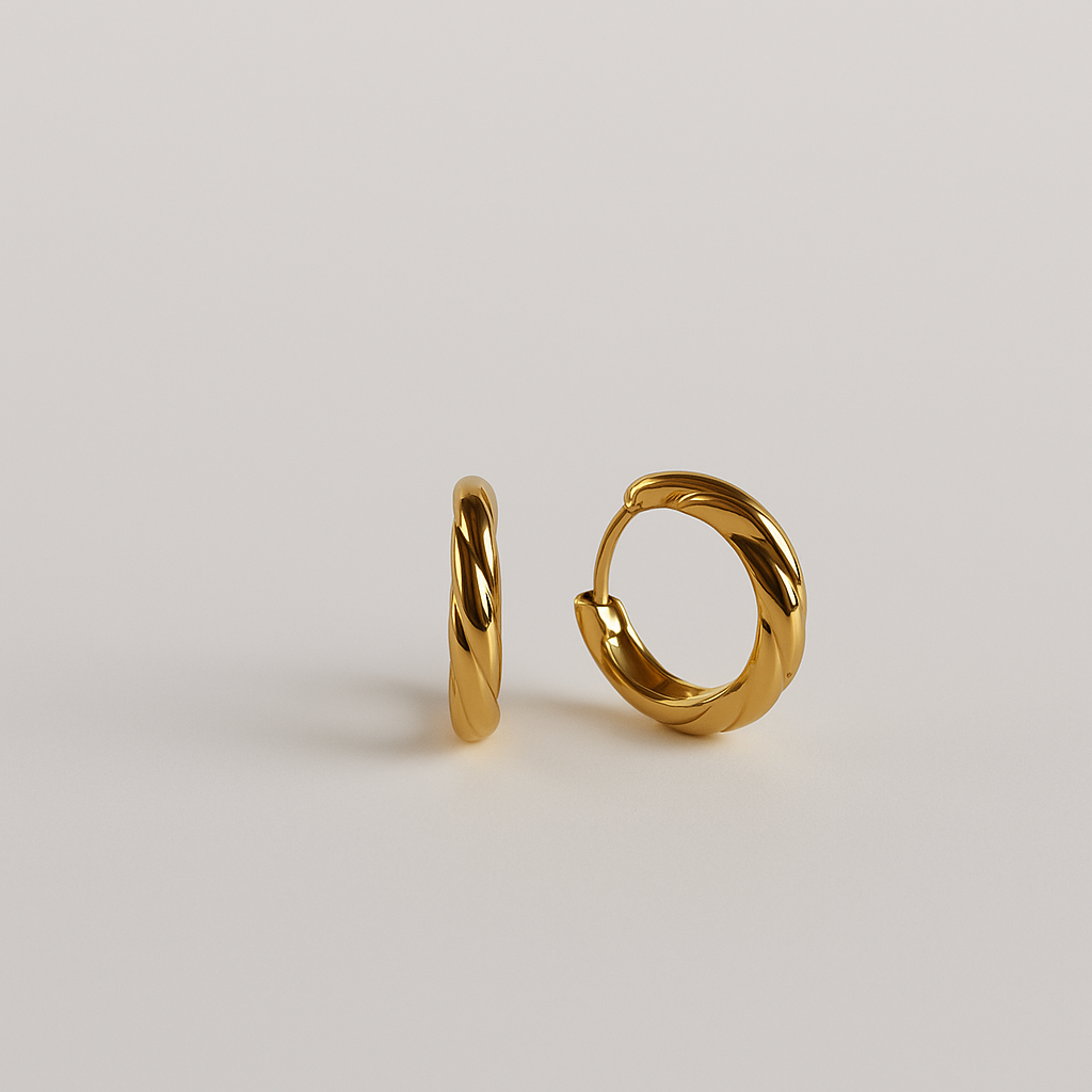 WAVE – Glow Solid Gold Huggies Hoops