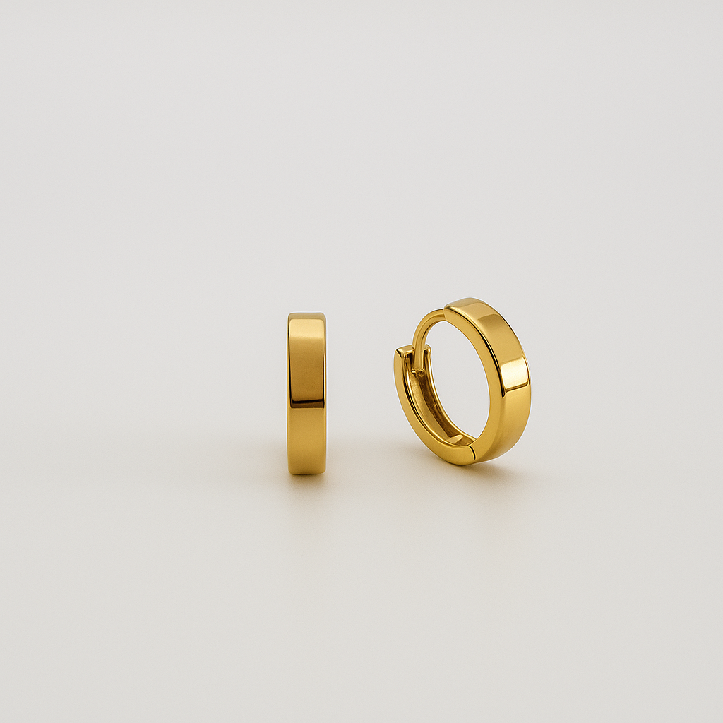 LEAF – Timeless Solid Gold Huggie Hoops