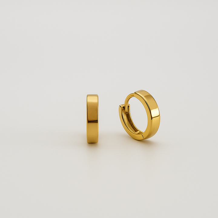 LEAF – Timeless Solid Gold Huggie Hoops