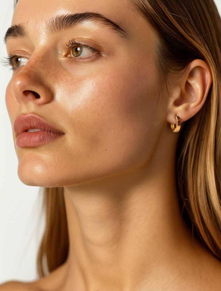 LEAF – Timeless Solid Gold Huggie Hoops