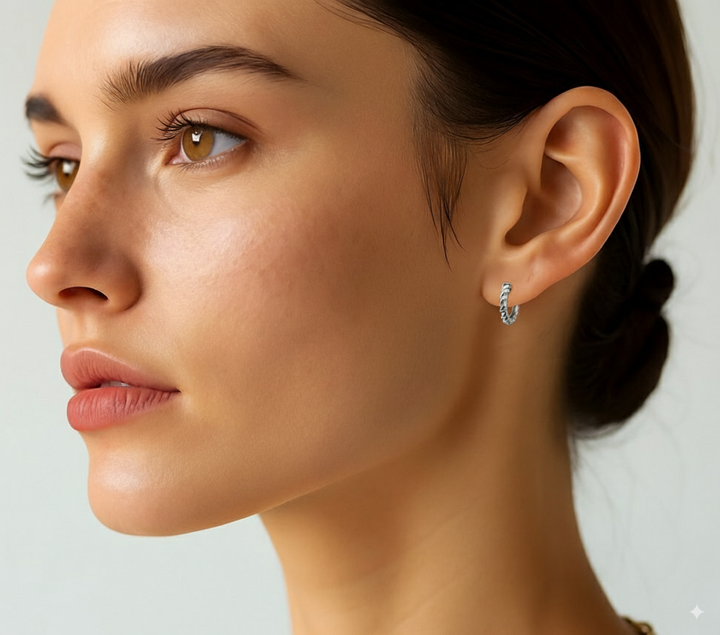 SHELL – Solid Silver Huggie Hoop Earrings