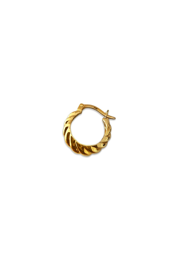 FLOW - Solid Gold Hoop Earring