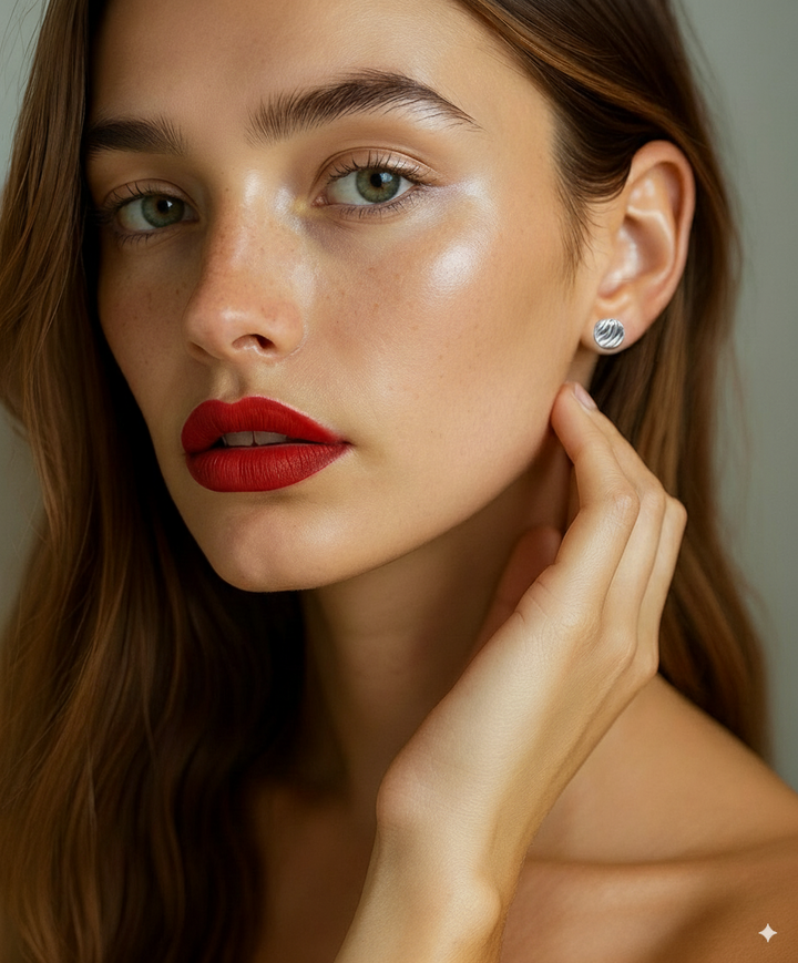LUNA – Solid Silver Stud Earrings