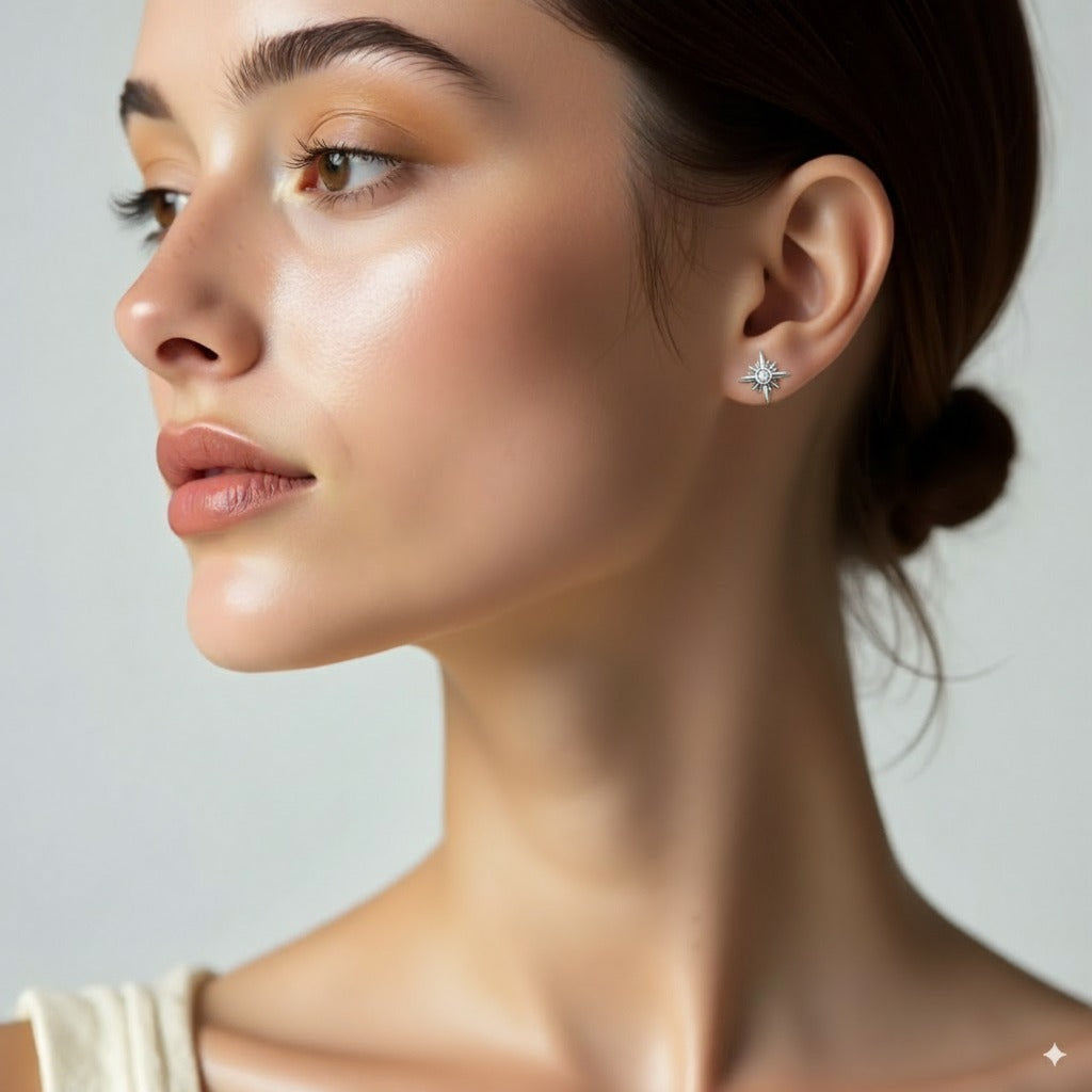 AURA – Solid Silver Stud Earrings